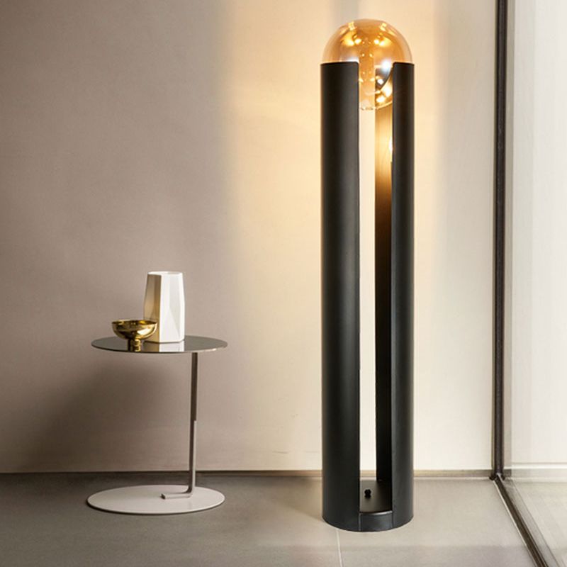 Linear/Kapsel/Bogenbodenleuchte Designer Metall Einerbulst Wohnzimmer Stehlampe in Schwarz