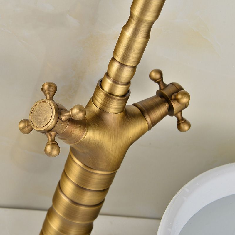 Deck Mounted Copper Roman Tub Faucet Double Handles Roman Tub Faucet Set