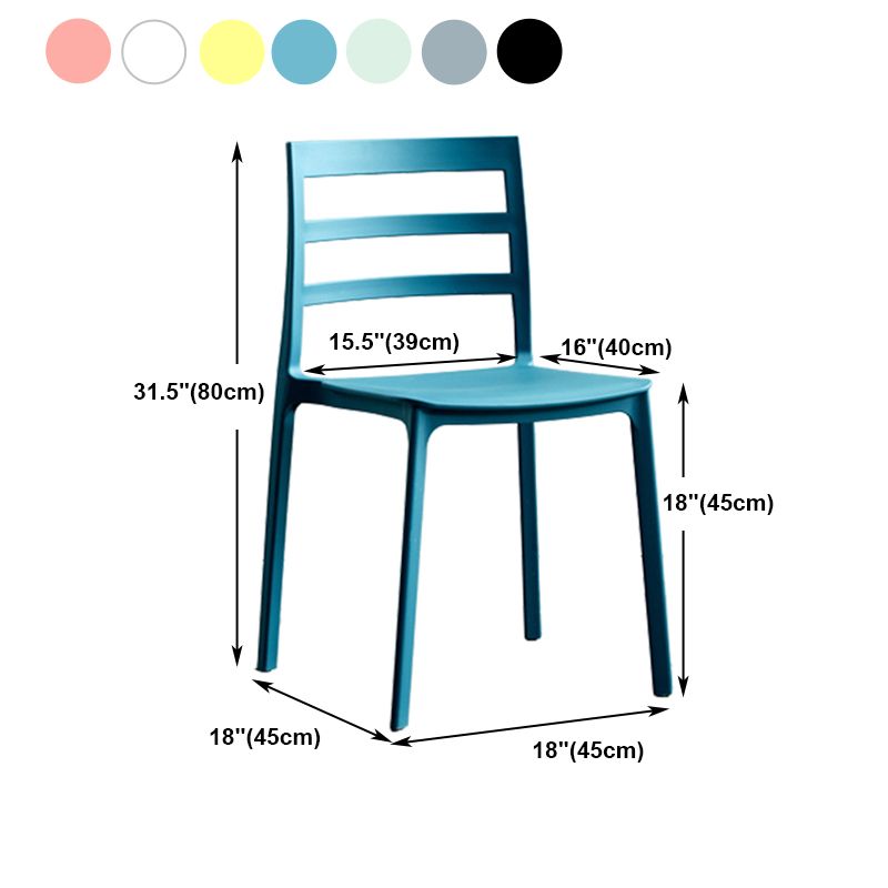 Scandinavian Plastic Side Chair Stackable Kitchen Dining Room Chair