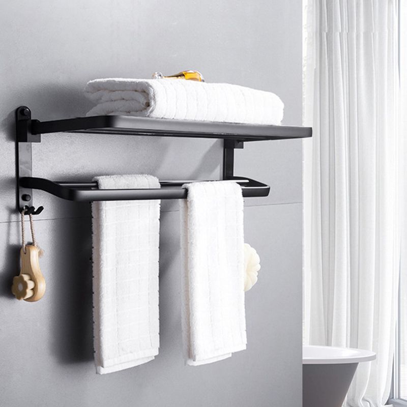 Contemporary 8-Piece Bathroom Hardware Set Matte Black Bath Shelf/Paper Holder/Robe Hooks