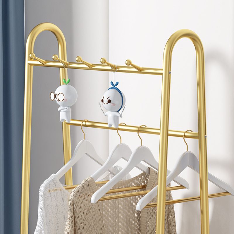 Modern Clothes Hanger Coat Hooks Free Standing Coat Rack with Storage Shelves