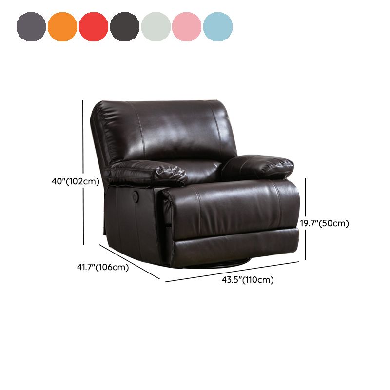 Contemporary Standard Recliner in Solid Color Bonded Leather