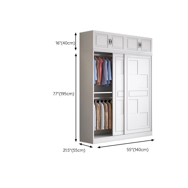 White Hanging Clothes Rack Solid Wood Hanging Clothes Rack with Garment Rod