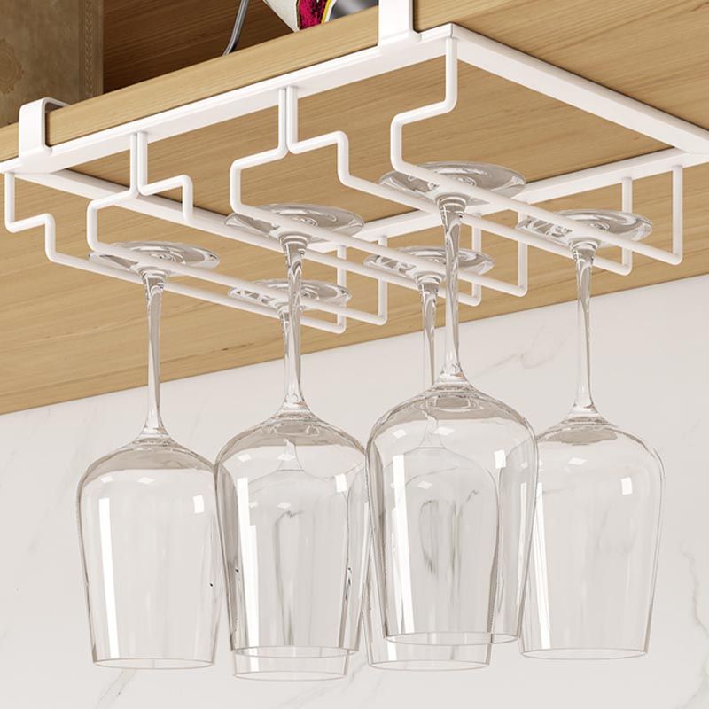 Modern Hanging Wine Glass Rack Metal Glass & Stemware Holder under Cabinet