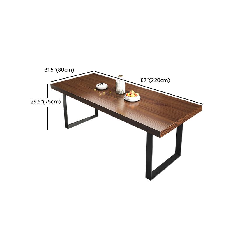 Rectangular Wood Dining Set for Kitchen 1/2/5 Pcs Industrial Brown Dinette Set