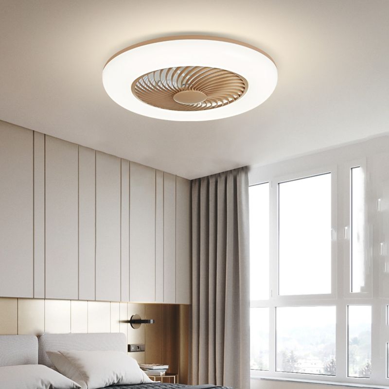 Metal Ceiling Fan Light Modern Style Ceiling Fan Lighting for Dining Room