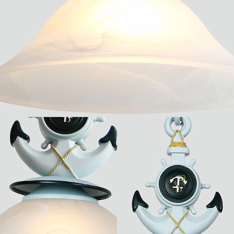 Bell Opal Glass Hanging Light Modernist Style Modernist 1 Testa Blu/Bianco Luce a sospensione con ancoraggio DECO