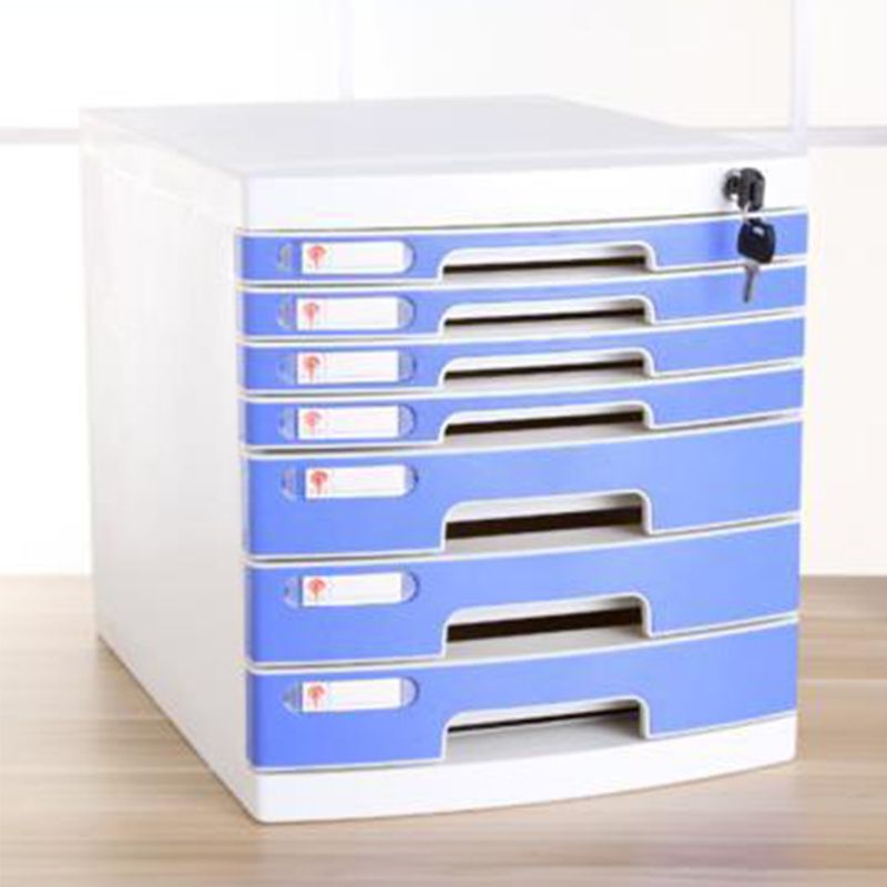 Coastal Cabinet Plastic Locking Drawers File Cabinet for Office