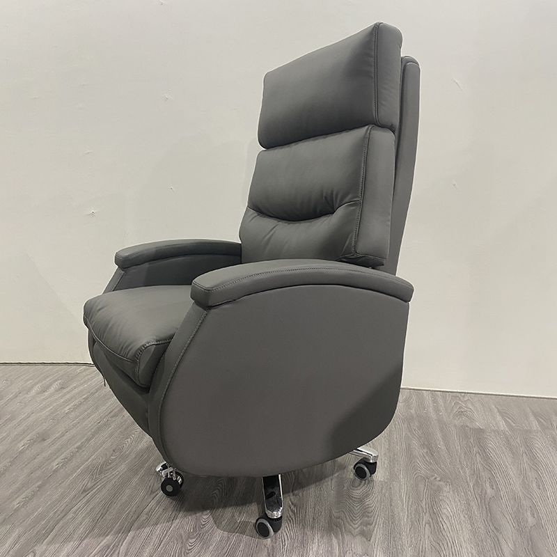 Faux Leather Executive Chair High Back Swivel Arms Included Office Chair