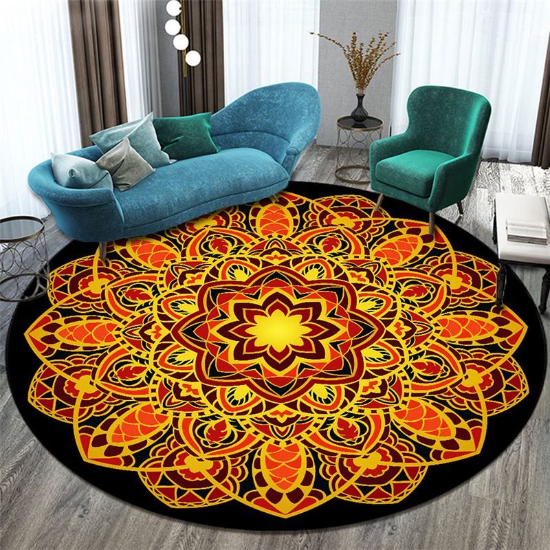 Stylish Morocco Rug Floral Pattern Polyester Area Rug Non-Slip Backing Area Carpet for Living Room