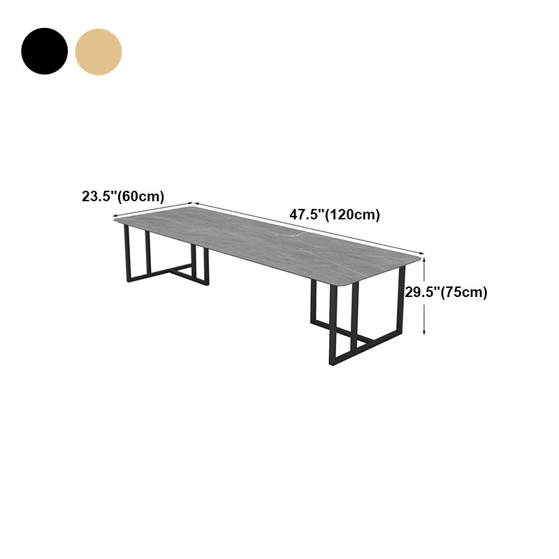 Modern Sintered Stone Office Desk Rectangle Gray Top Desk for Office