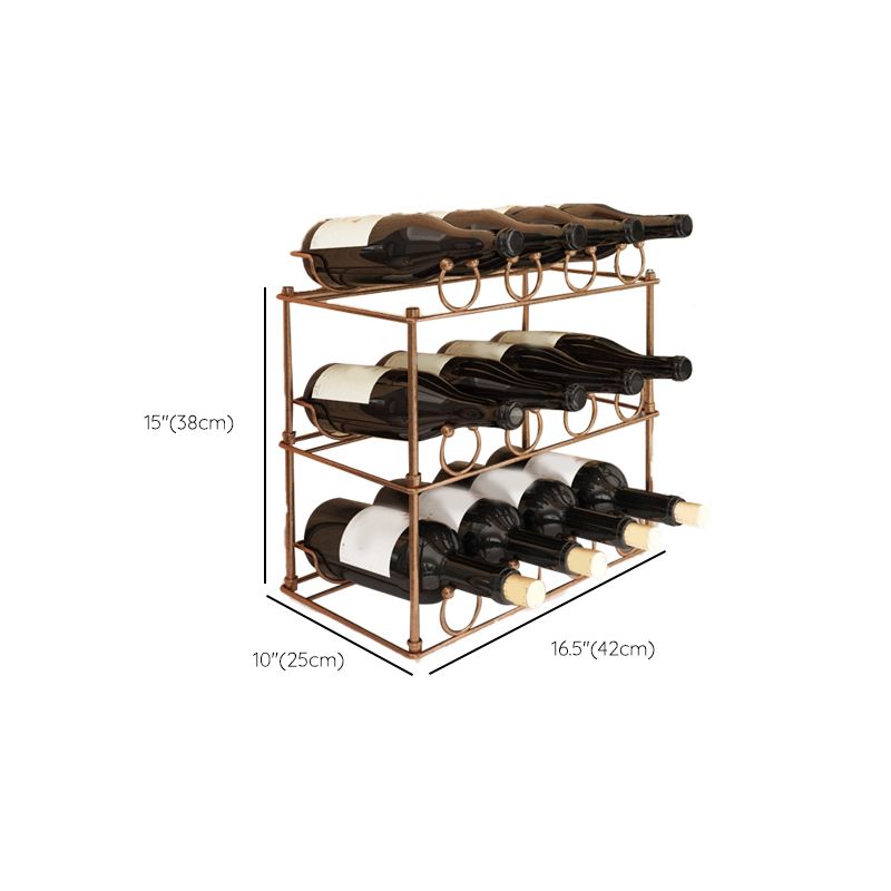 Modern Tabletop Wine Bottle Holder Metal Bottle Wine Rack with Wine Storage