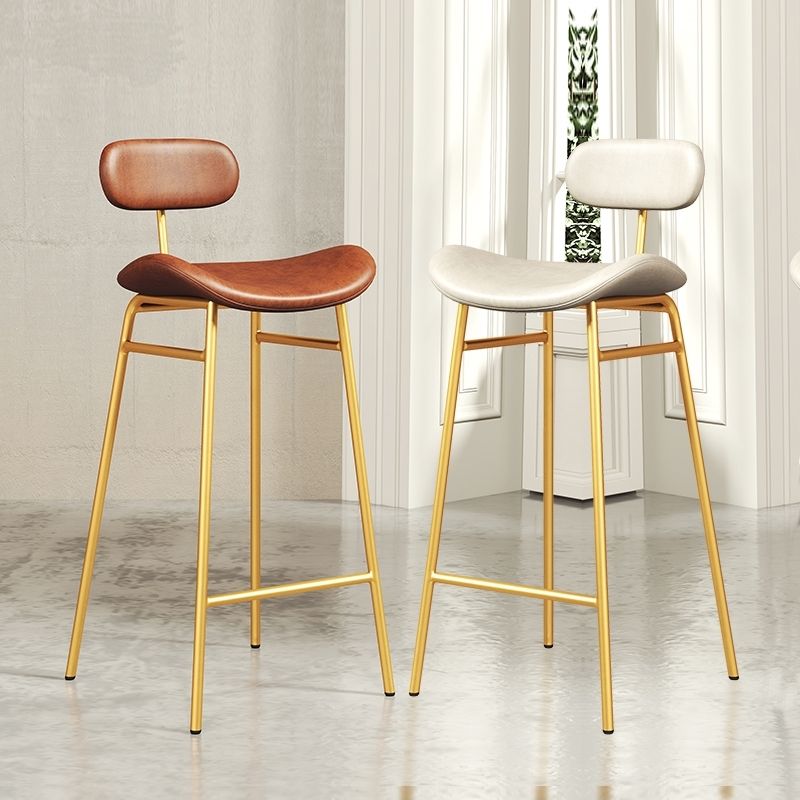 Armless Upholstered Counter Stool Industrial Bucket Seat Bar Stool