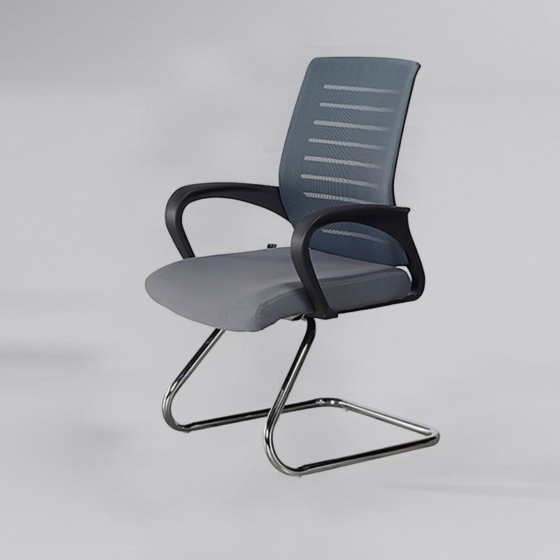 Modern Mid Back Office Chair Fixed Arms Ergonomic Mesh Task Chair