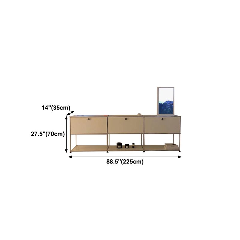 Stainless Steel Sideboard Modern Style Dining Sideboard with Locking Cabinet