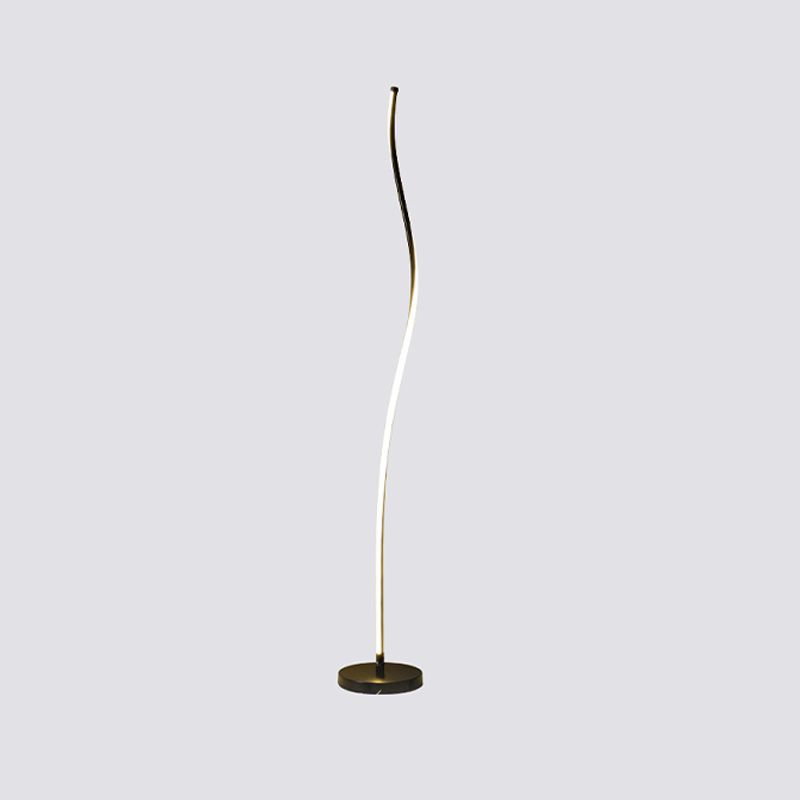 Modern Style Strip Shape Floor Lighting Metal 1 Light Floor Lamp for Dining Room