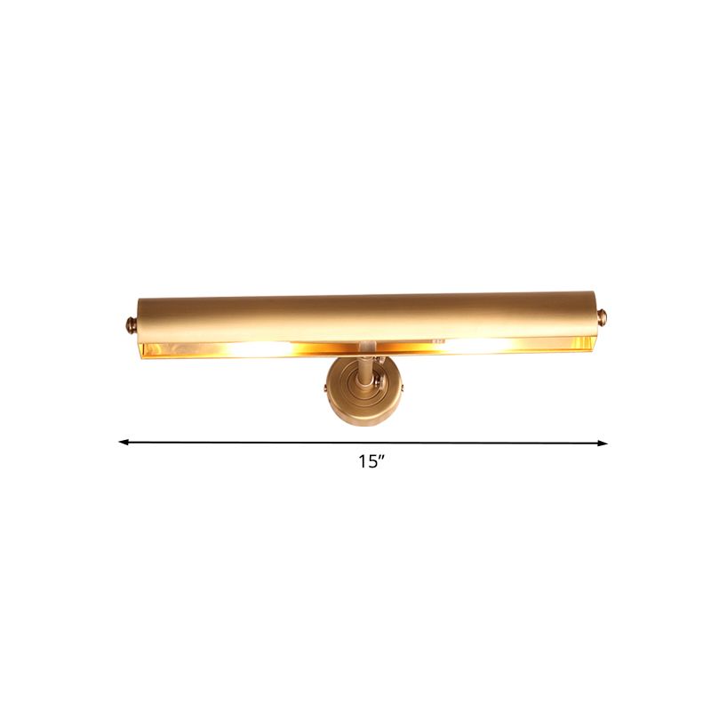 Tubular Bathroom Vanity Wall Mount Light Metallic 2 Lights Minimalist Sconce Lamp Fixture in Brass