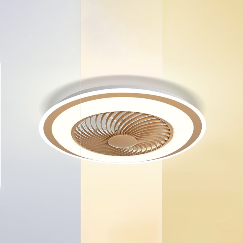 Dortoir rond ventilateur de plafond LED métallique