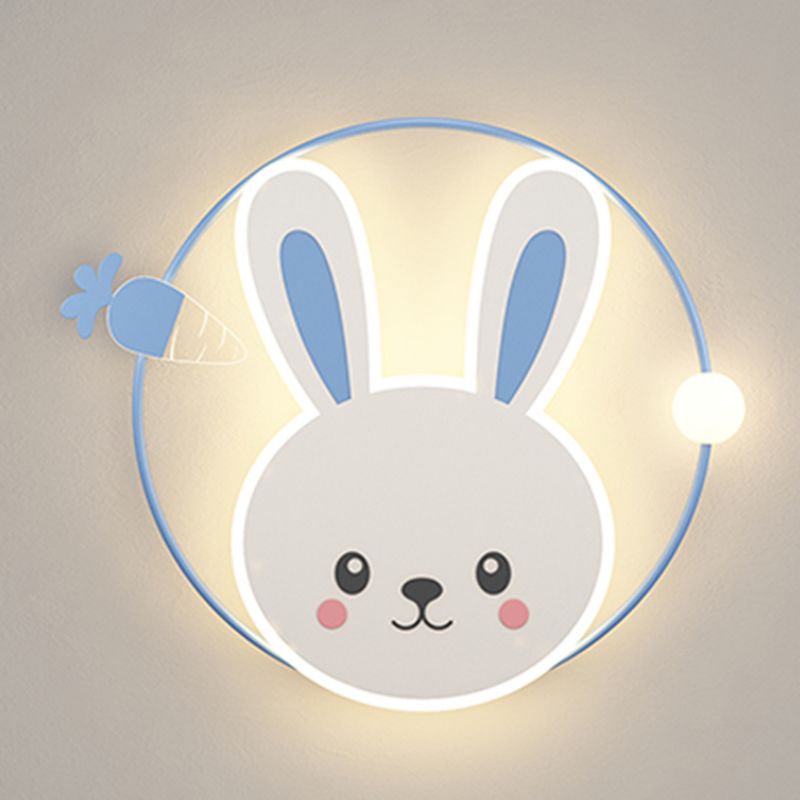 Rabbit Cartoon LED Flush Mount Metal 1-light Flush Ceiling Light for Children Room