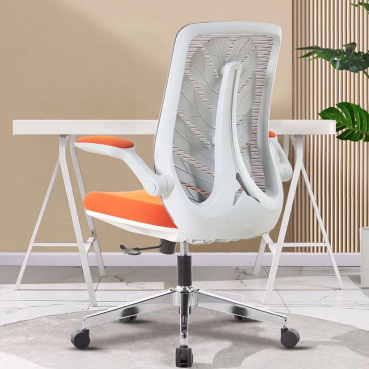 Contemporary Arm Chair Flip-Up Armrest Adjustable Seat Height Office Chair