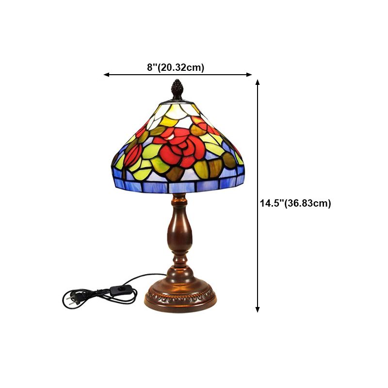 1 leichte geometrische Nachttischlampen Tiffany Style Glass Tischlampe