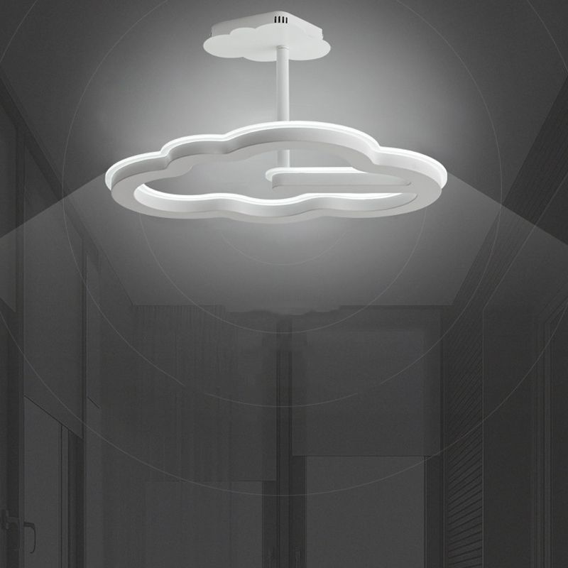 Contemporary LED Ceiling Lamp Cloud Semi Flush Light with Metal for Bedroom