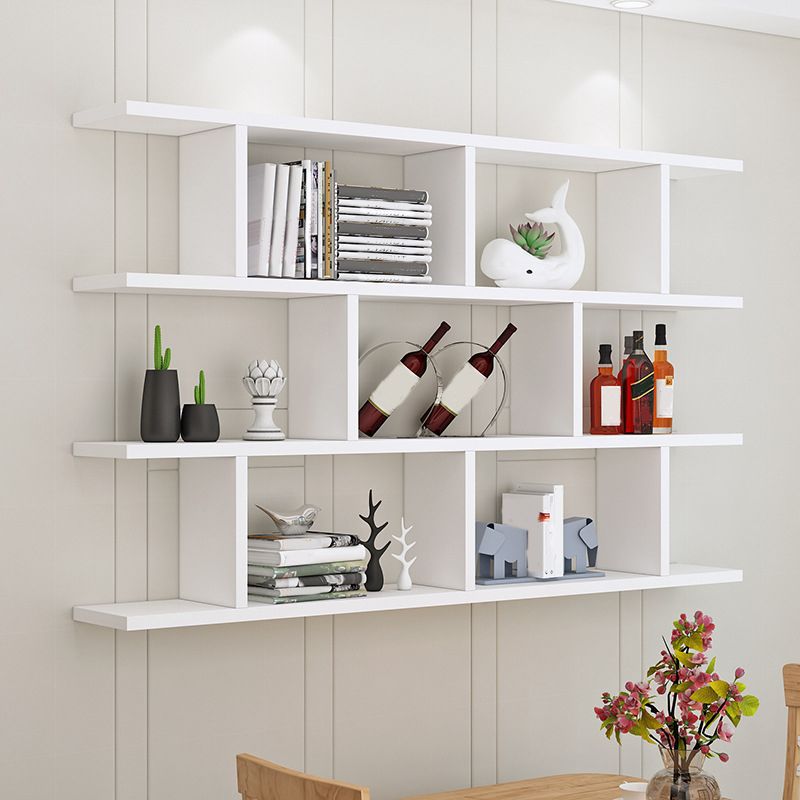 Wall Unit Open Bookcase Modern Engineered Wood Shelf Bookcase for Home