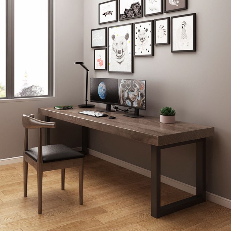 Wooden Contemporary Office Desk Rectangular Office Desk with Sled Base