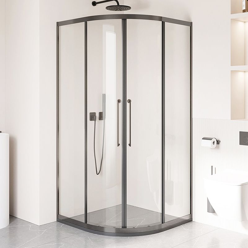 Semi-Frameless Tempered Glass Shower Enclosure with Pedestal Half-Framed Shower Enclosure