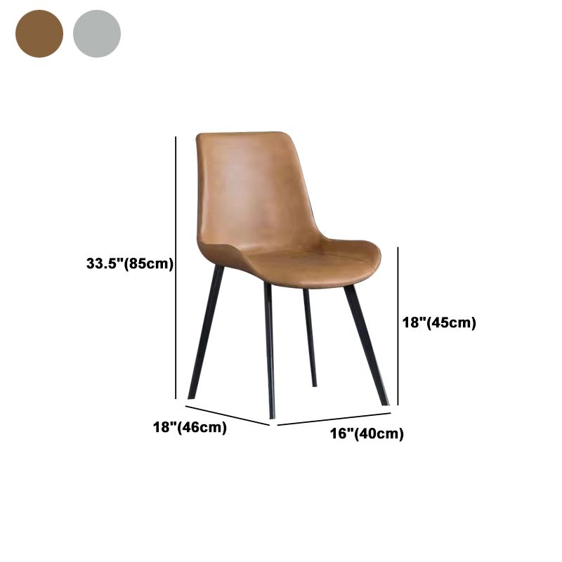 Modern Style Faux Leather Dining Chairs Metal Dining Chair for Restaurant Use