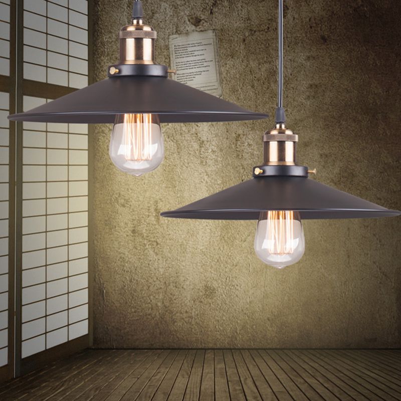 Metalen zwarte hanglampverlichtingsarmatuur Saucer industriële stijl hangend hanglampje