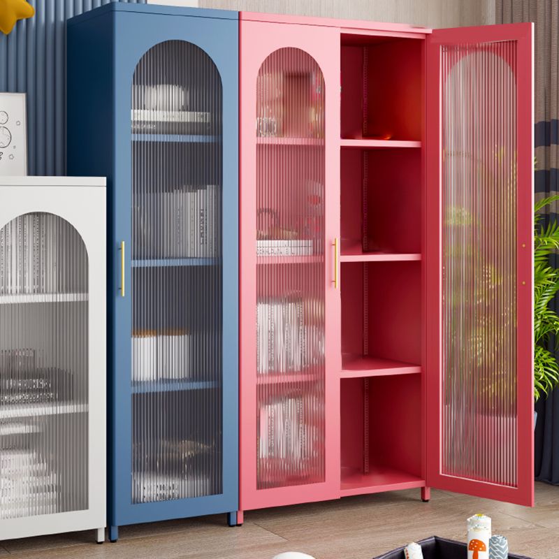 Modern Closed Back Bookshelf Standard Metal Bookcase with Shelves