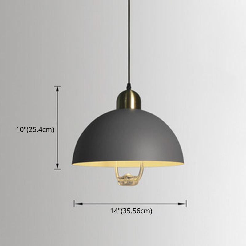 1 Light Semicircle Hanging Ceiling Lights Macaron Aluminum Hanging Light Fixtures for Restaurant