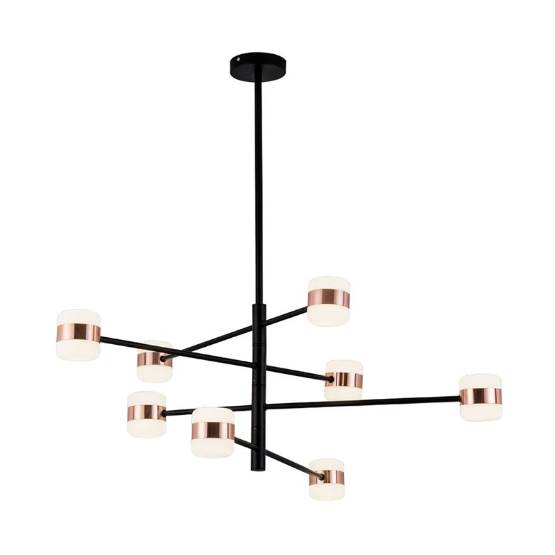 Metal Starburst Hanging Chandelier Modern 4/6/8 Lights Black Pendant Lighting in Warm/White Light