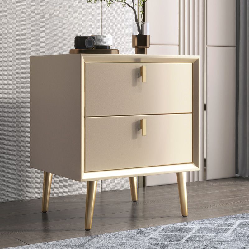 2- Drawer Nightstand 16" Wide Modern Accent Table Nightstand with Legs