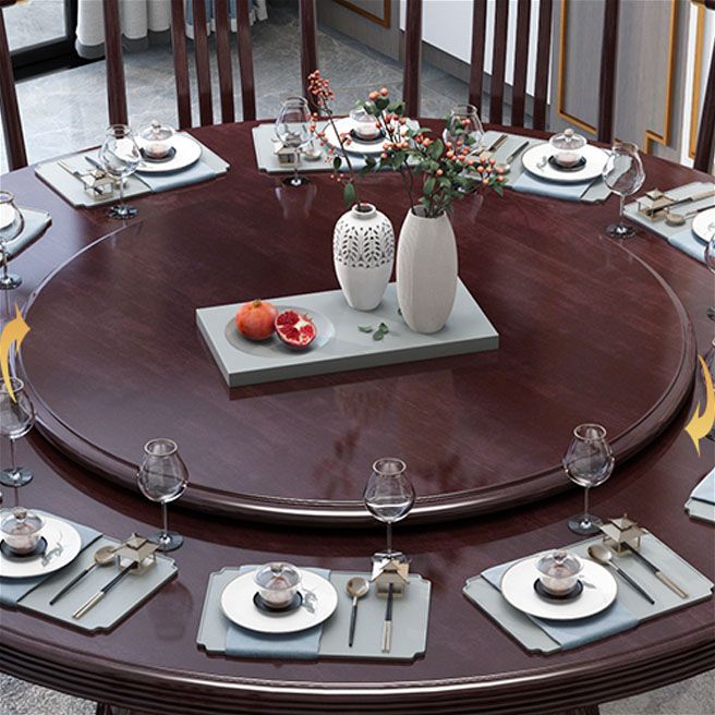 Wood Pedestal Dining Table Turntable Dining Table for Dining Room