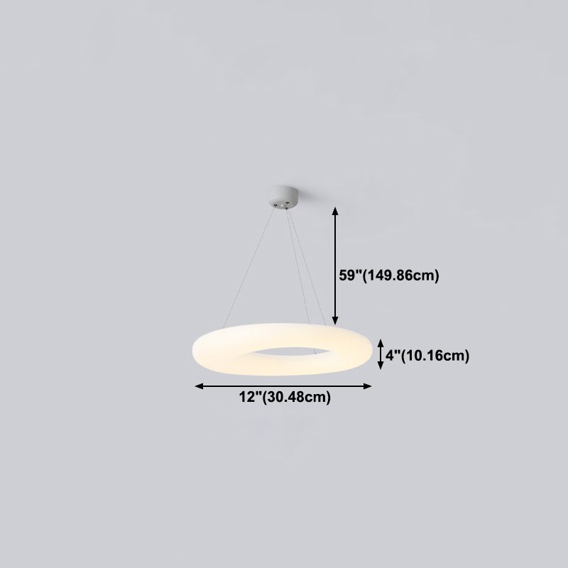 Pendre de lustre à anneau métallique LED nordique LED suspendu