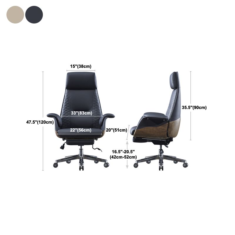 Executive Swivel Task Chair with Wheels Metal Base Contemporary Office Chair