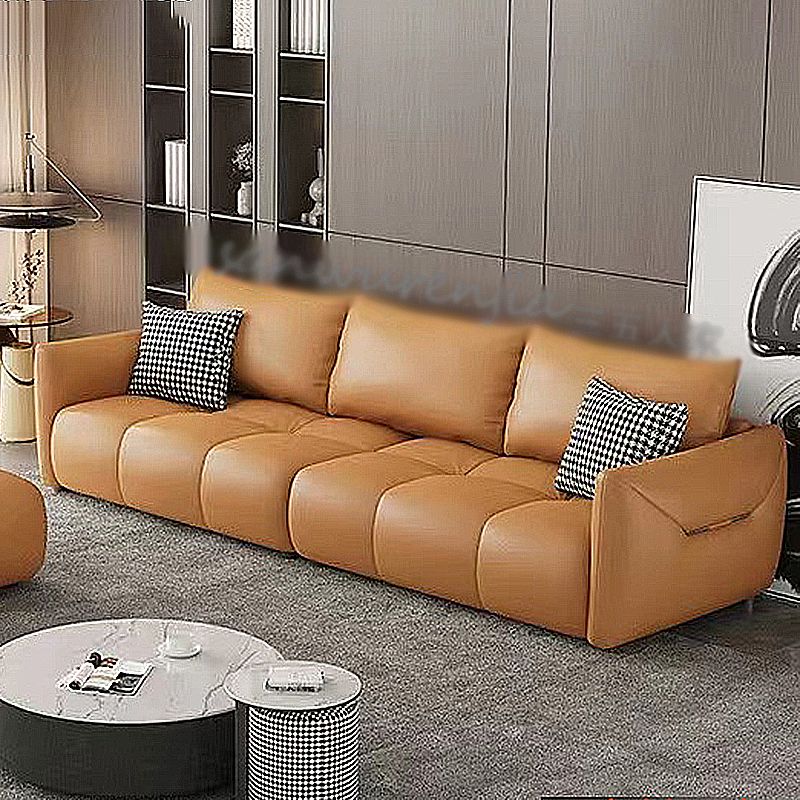 Contemporary Stationary Living Room Couch Tuxedo Arm 3-seat Sofa