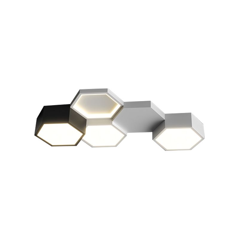 Modern Simple Style Iron Ceiling Light Hexagon Shape LED Ceiling Lamp for Bedroom