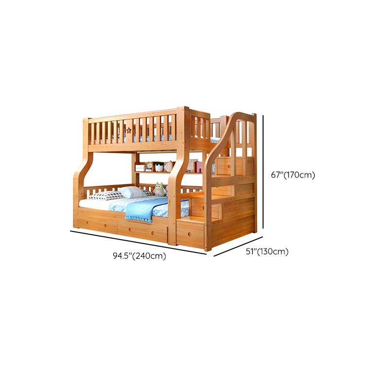 Scandinavian Solid Wood Slat No Theme Storage Natural Bunk Bed