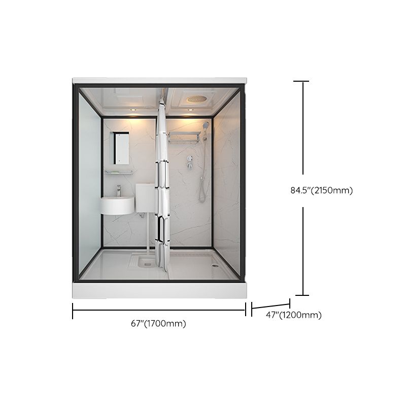 Rectangle Tempered Glass Shower Stall Clear Framed Shower Enclosure