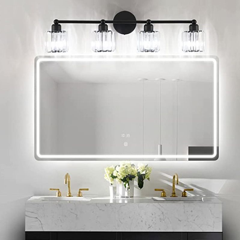 3/4-Light Modern Bathroom Vanity Light Glass Shaded Bath Bar