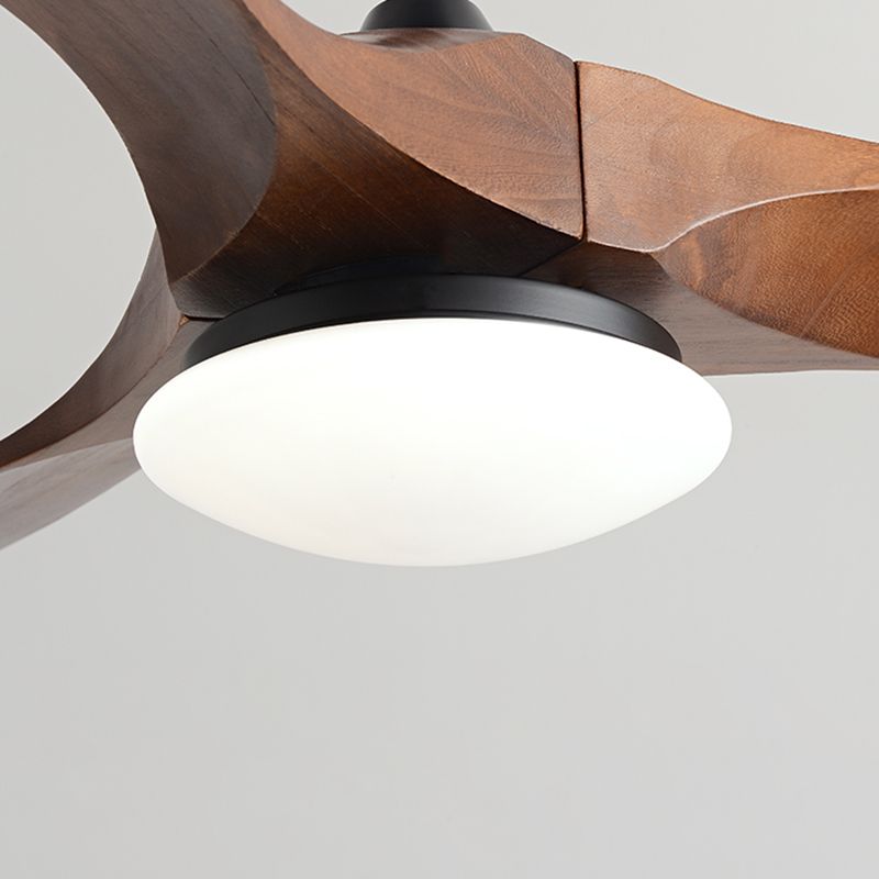 Nordic Style LED Ceiling Fan 3-Blade Fan Lighting with Wood for Bedroom