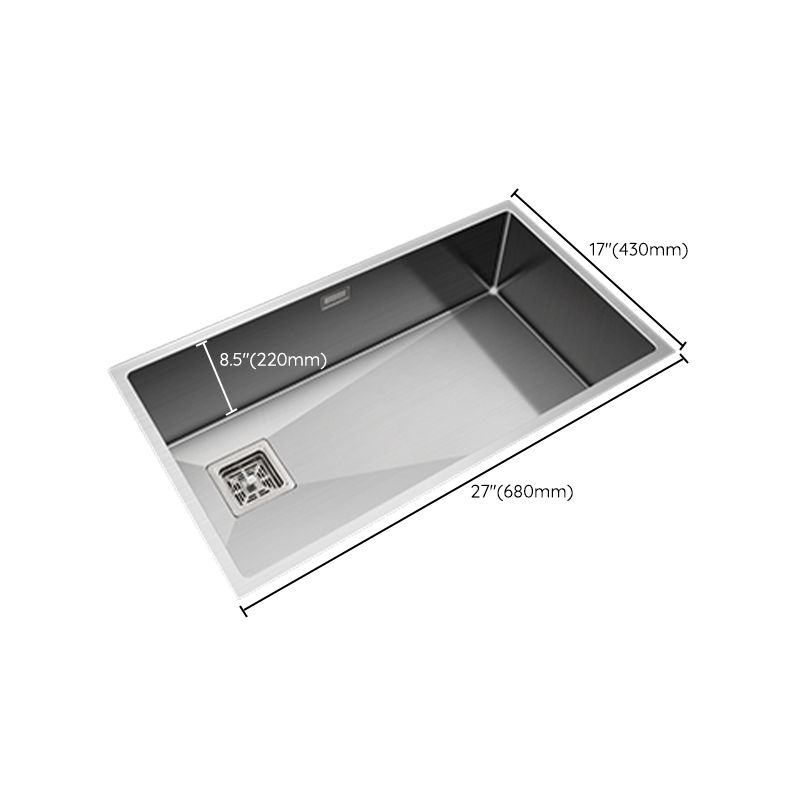 Contemporary Style Kitchen Sink Stainless Steel 1 Holes Undermount Kitchen Sink