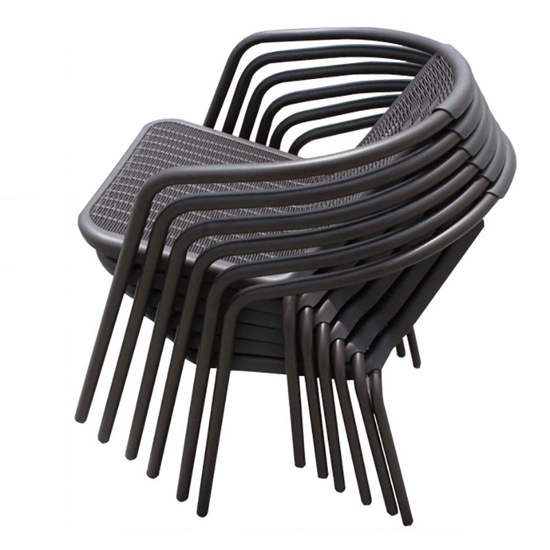 Black Metal Outdoor Chair Contemporary Armchair Stacking Outdoor Bistro Chair