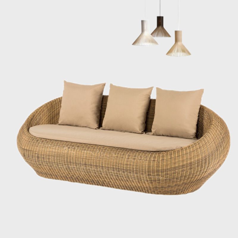 Outdoor Rattan Sofa Tropical Style Simple Leisure Patio Sofa