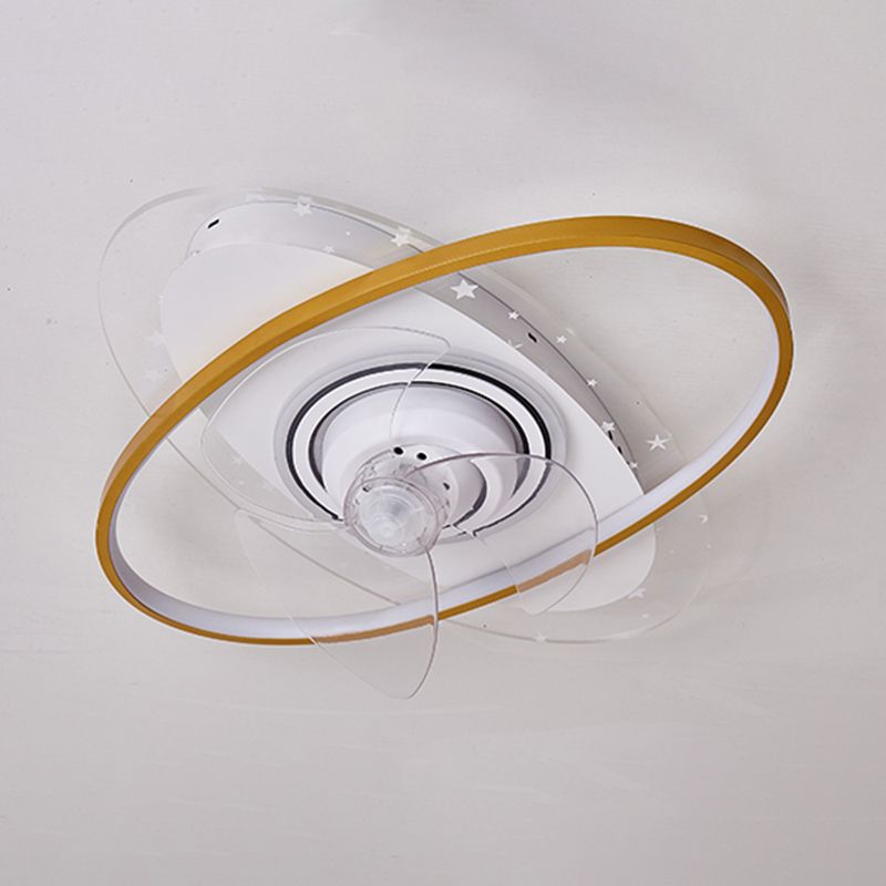 LED Ceiling Fan Light Modern Ceiling Mount Lamp with Acrylic Shade for Bedroom