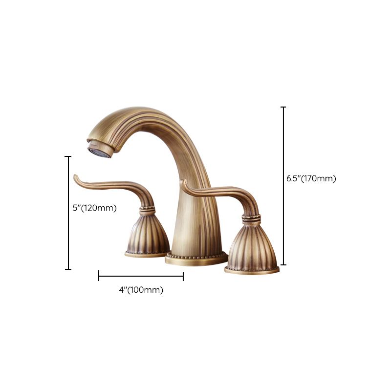 Traditional Vessel Faucet 3 Holes Two-Handle Bathroom Vessel Faucet