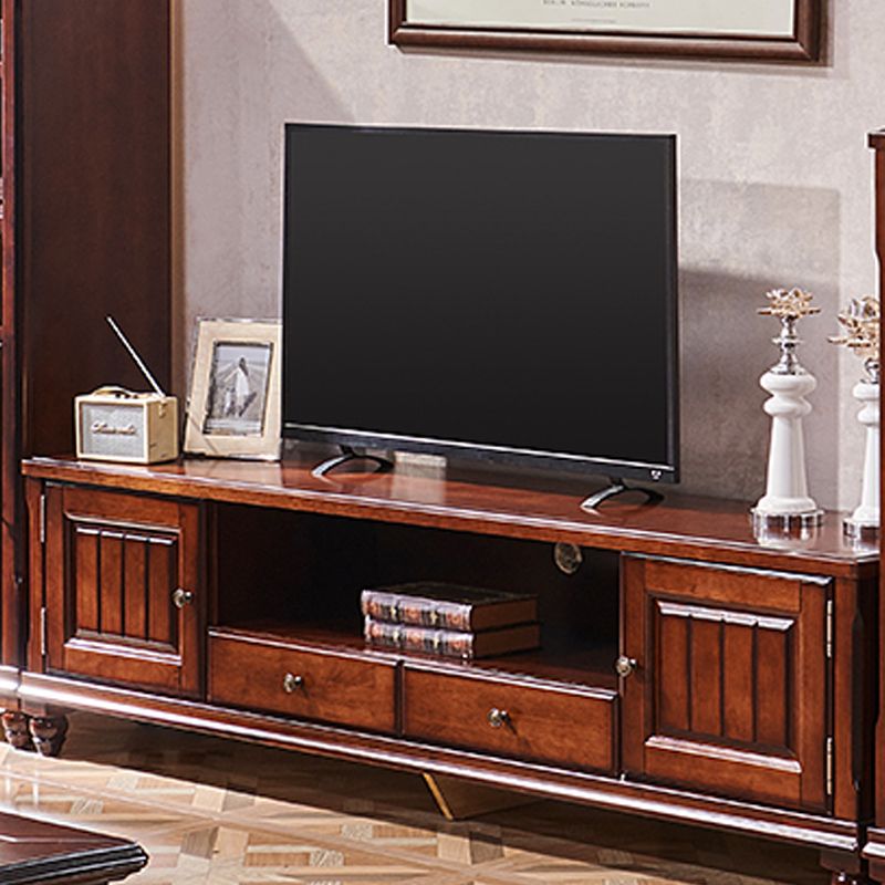 Wooden TV Cabinet Traditional Style Home Living Room TV Stand Console with Drawers